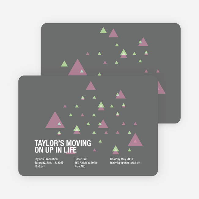 Moving Up Graduation Announcement and Invitation - Dark Grey