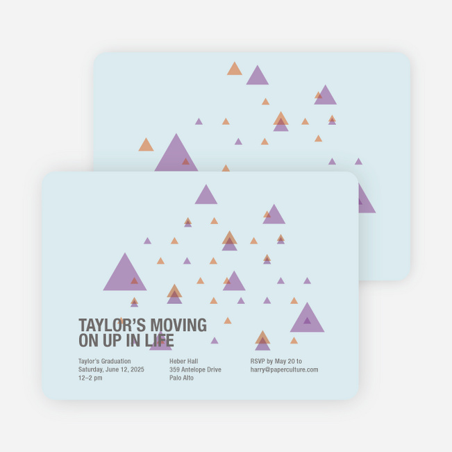 Moving Up Graduation Announcement and Invitation - Pale Blue