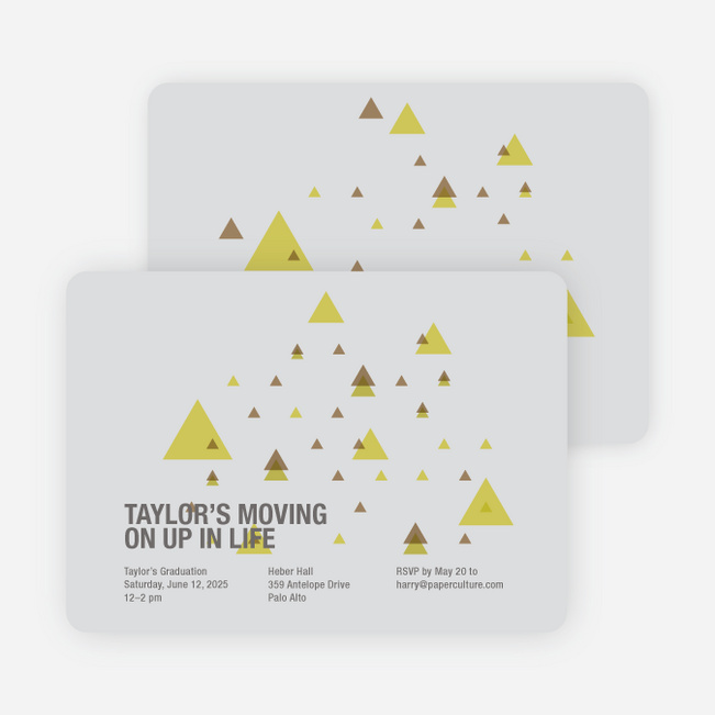 Moving Up Graduation Announcement and Invitation - Light Grey