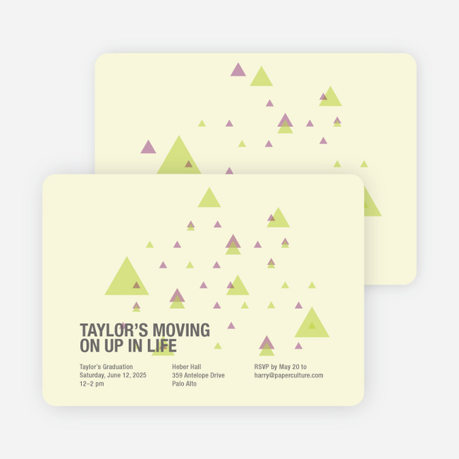 Moving Up Graduation Announcement and Invitation - Pale Yellow