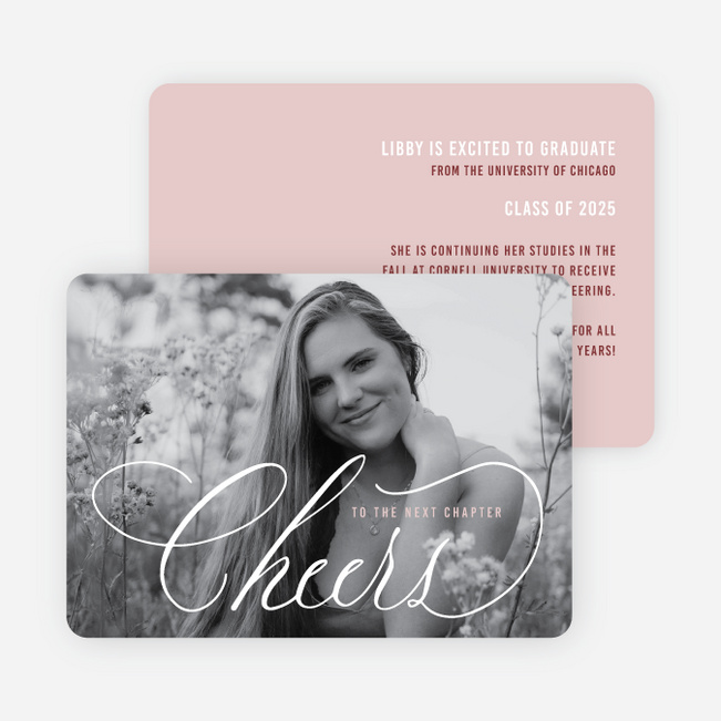 Blushing Cheers Graduation Announcements & Invitations - Red