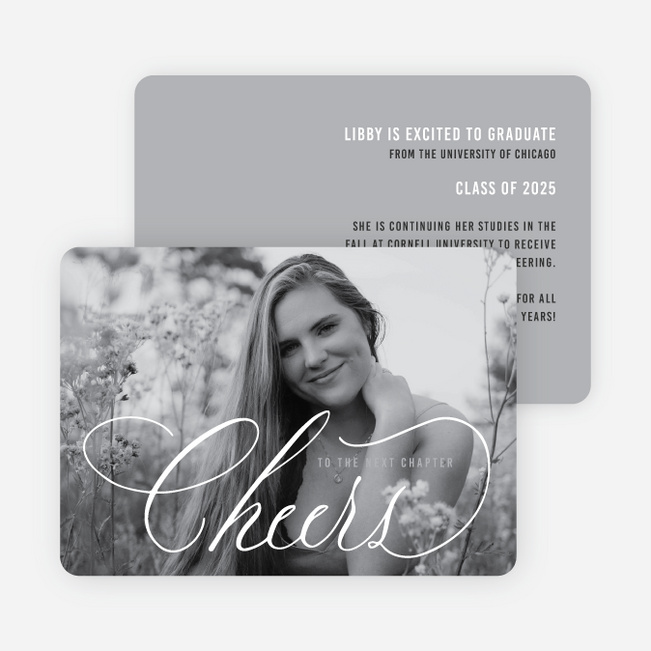 Blushing Cheers Graduation Announcements & Invitations - Gray