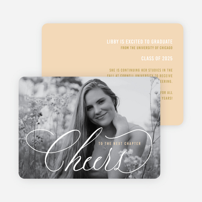 Blushing Cheers Graduation Announcements & Invitations - Yellow