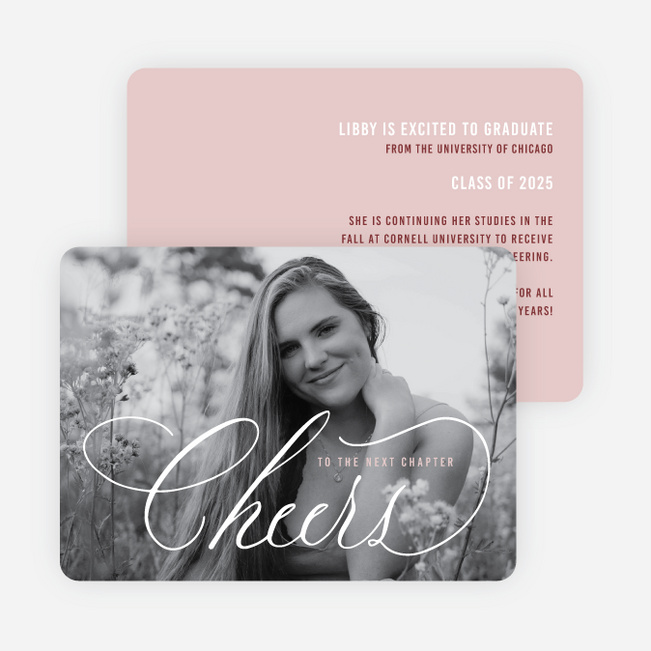 Blushing Cheers Graduation Announcements & Invitations - Red