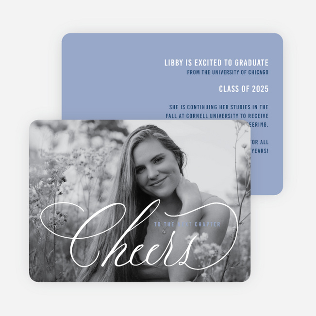 Blushing Cheers Graduation Announcements & Invitations - Blue