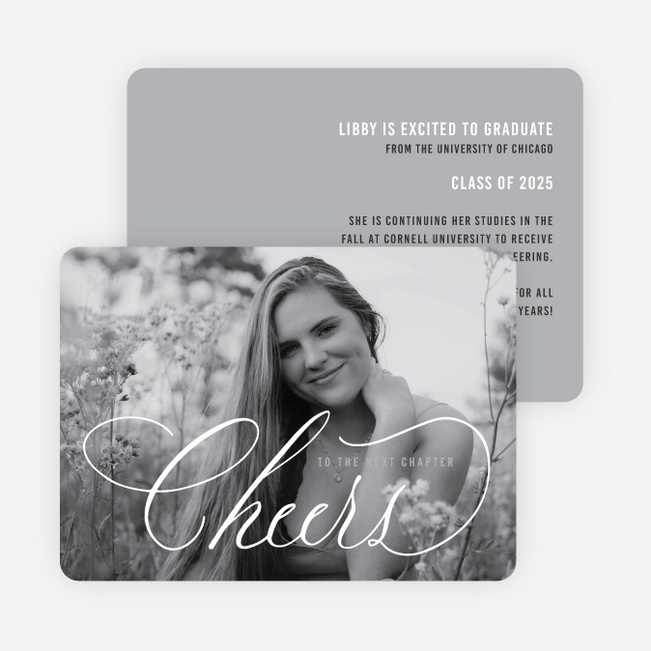 Blushing Cheers Graduation Announcements & Invitations - Gray