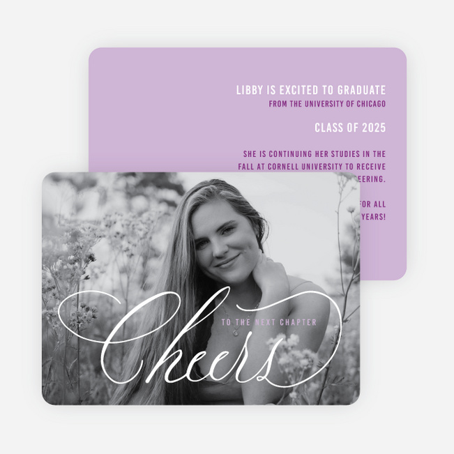 Blushing Cheers Graduation Announcements & Invitations - Purple