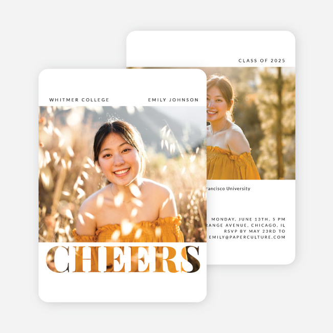 Cheerful Impression Graduation Announcements & Invitations - White