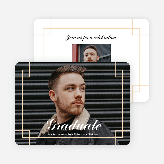 Deco Elegance Graduation Announcements & Invitations - Yellow