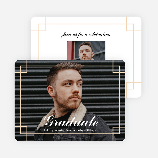 Deco Elegance Graduation Announcements & Invitations - Yellow