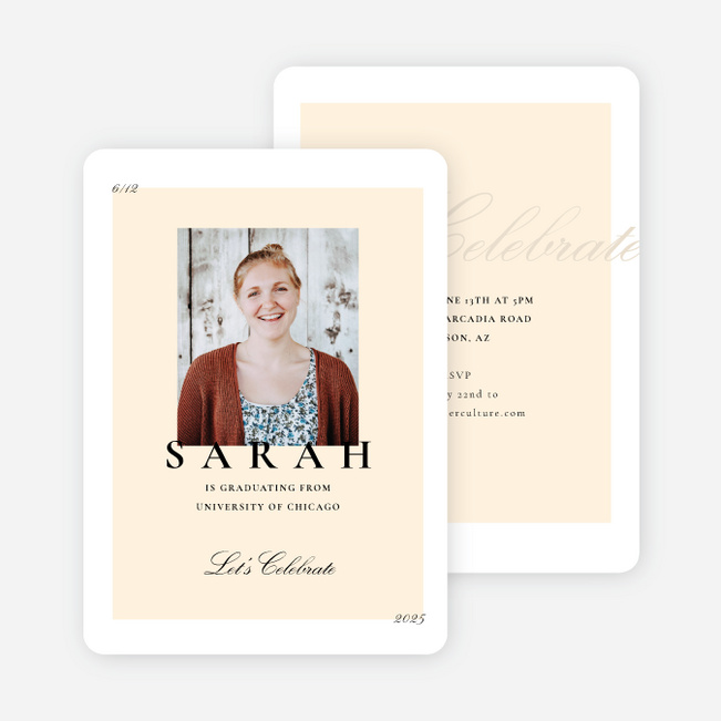 Elegant Celebrations Graduation Announcements & Invitations - Yellow