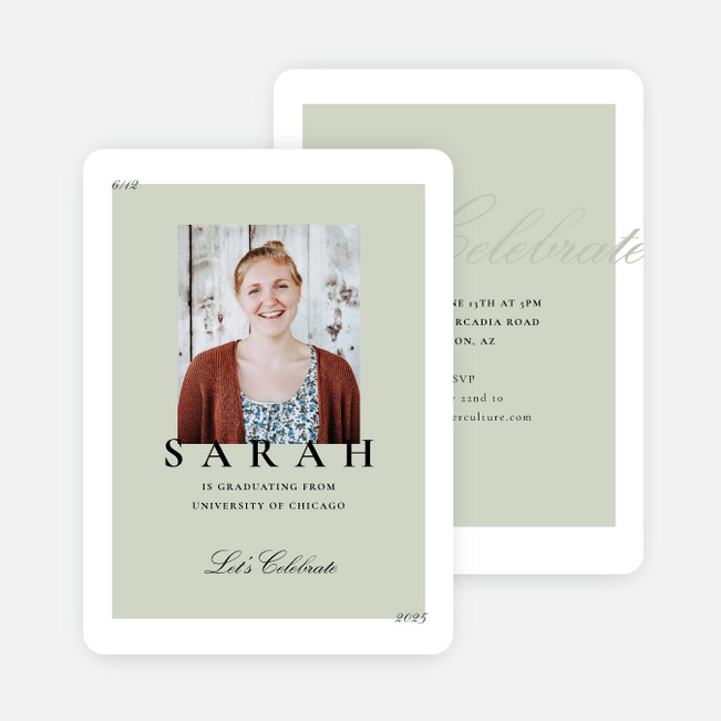 Elegant Celebrations Graduation Announcements & Invitations - Green
