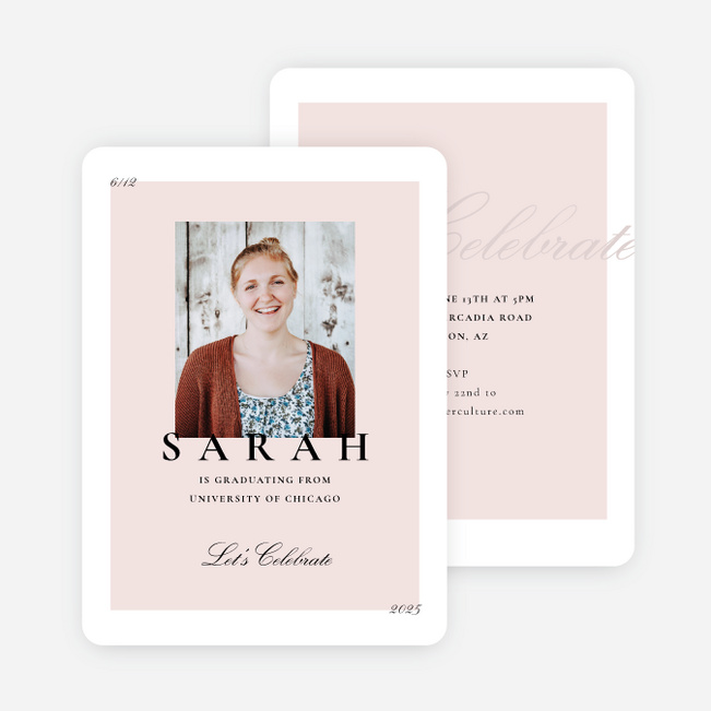 Elegant Celebrations Graduation Announcements & Invitations - Pink