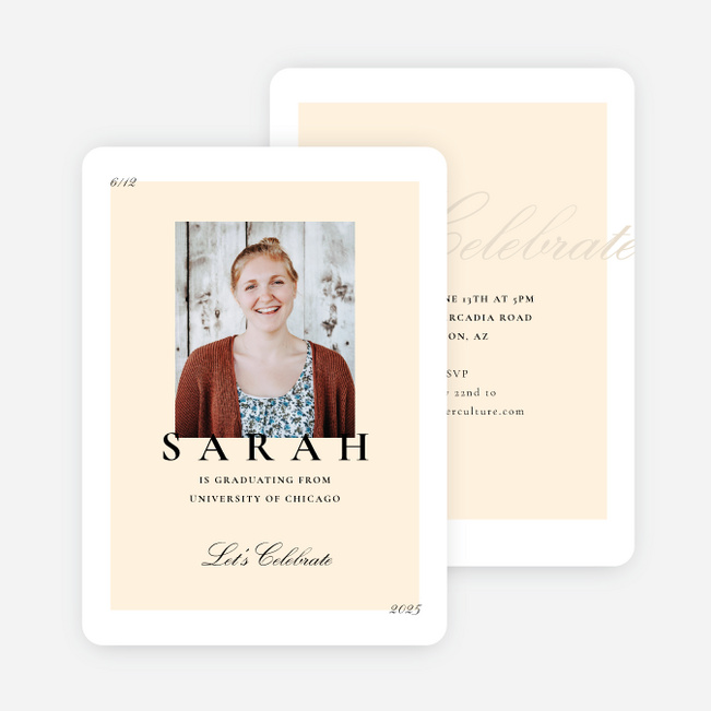 Elegant Celebrations Graduation Announcements & Invitations - Yellow