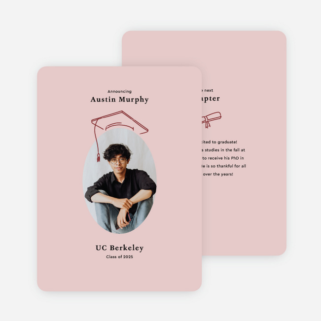 Personal Achievements Graduation Announcements & Invitations - Red