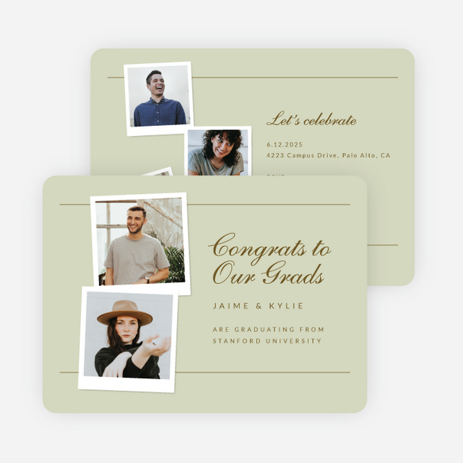 Scholarly Synergy Graduation Announcements & Invitations - Green