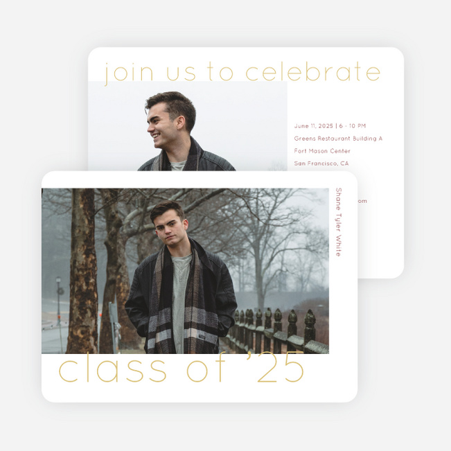Subtle Triumphs Graduation Announcements & Invitations - Yellow
