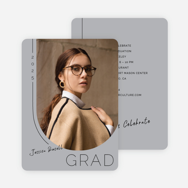 Beyond the Lines Graduation Announcements & Invitations - Gray