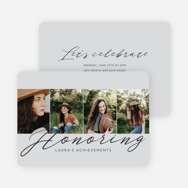 Heartfelt Honors Graduation Announcements & Invitations - Gray