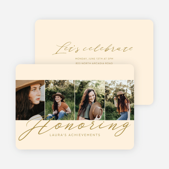 Heartfelt Honors Graduation Announcements & Invitations - Yellow