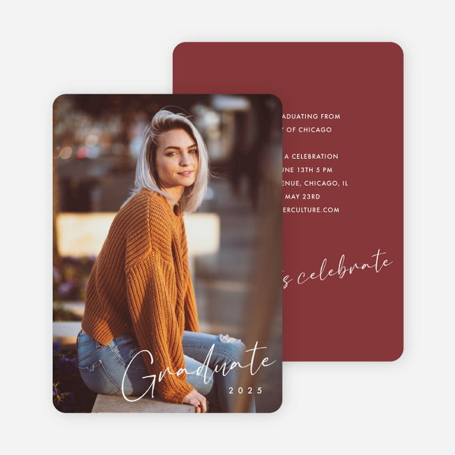 Inscribed Triumphs Graduation Announcements & Invitations - Red