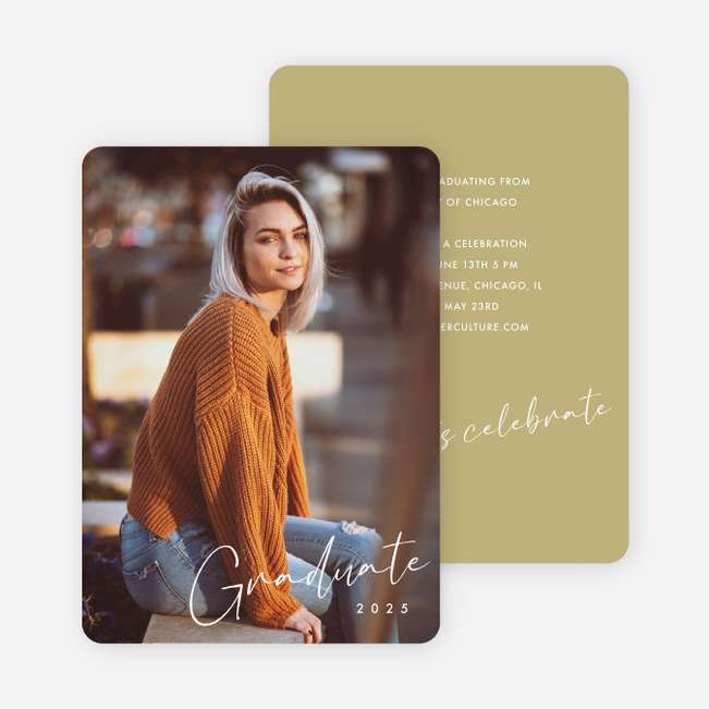 Inscribed Triumphs Graduation Announcements & Invitations - Yellow