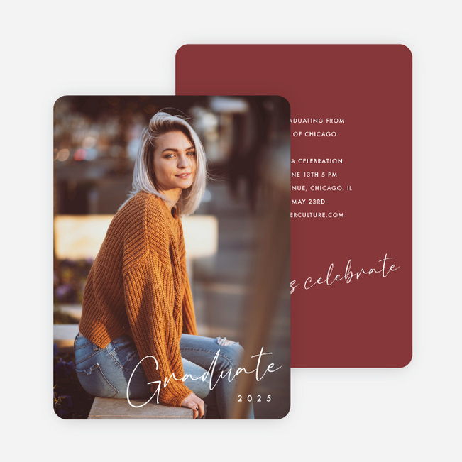 Inscribed Triumphs Graduation Announcements & Invitations - Red