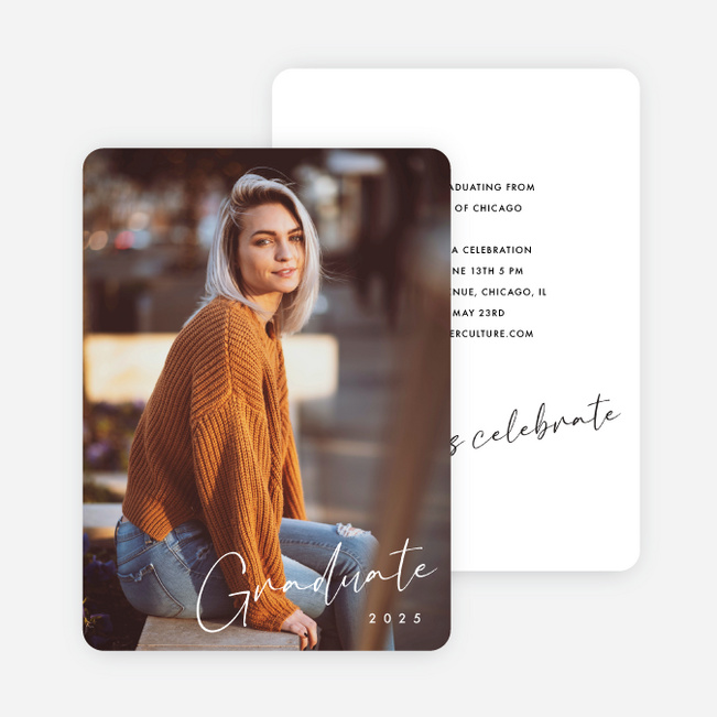 Inscribed Triumphs Graduation Announcements & Invitations - White