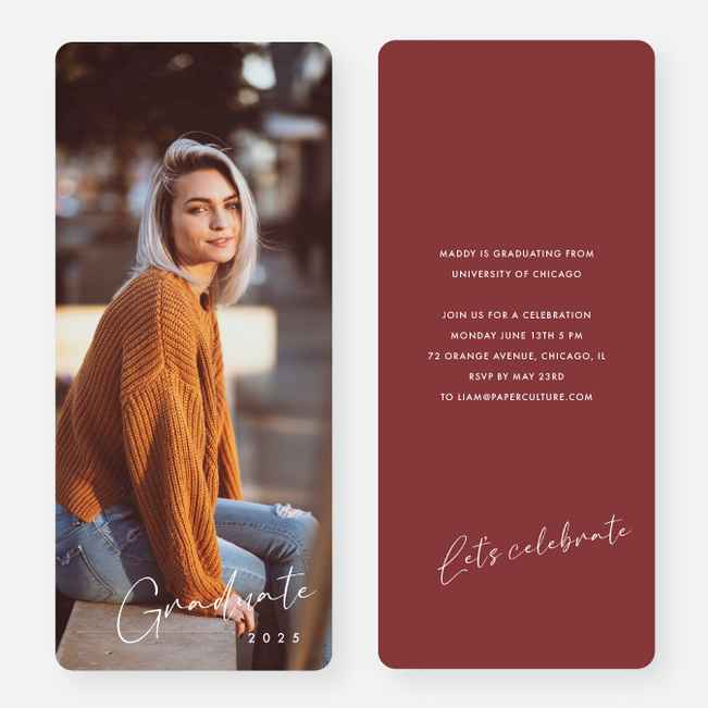 Inscribed Triumphs Graduation Announcements & Invitations - Red