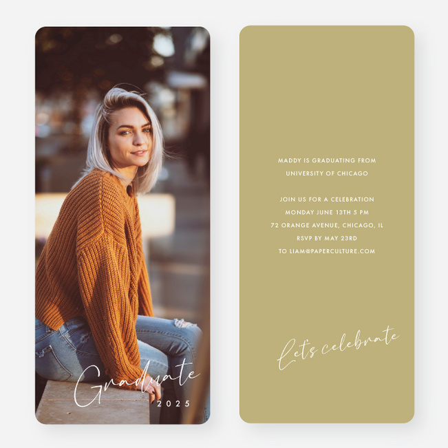 Inscribed Triumphs Graduation Announcements & Invitations - Yellow