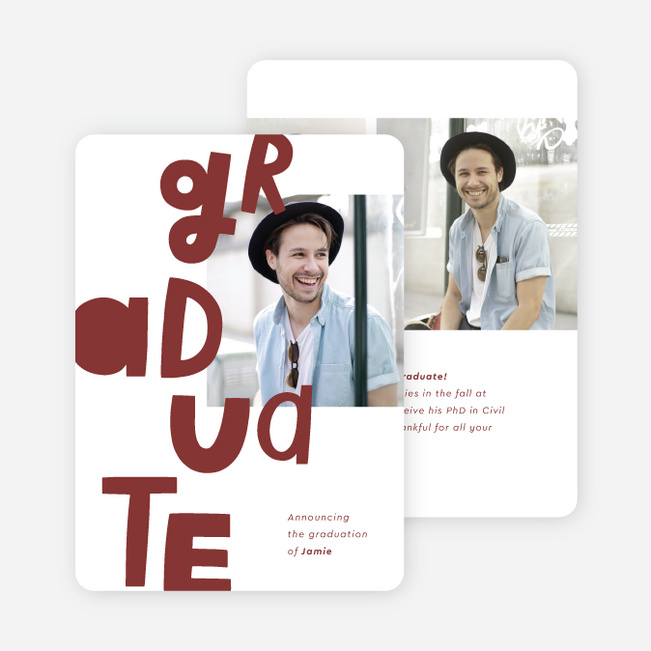 Leveling Up Graduation Announcements & Invitations - Red