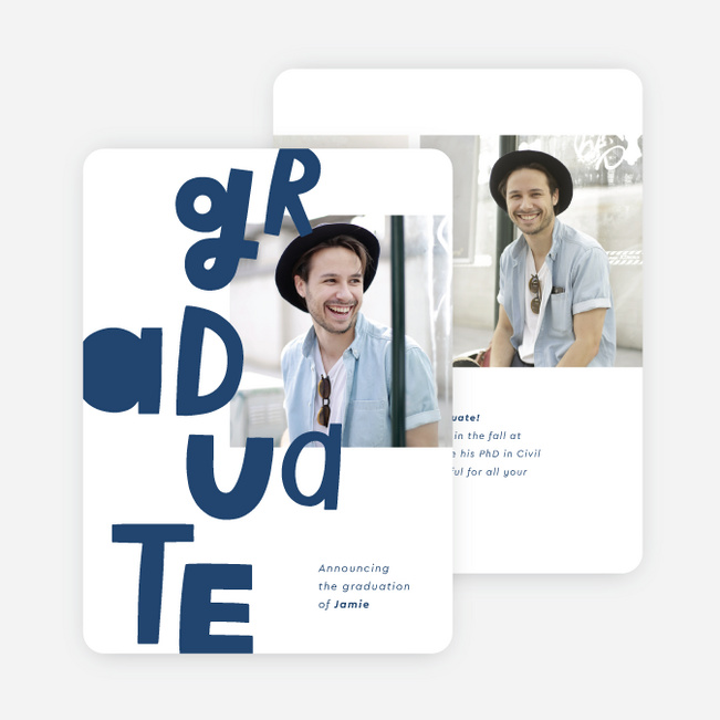 Leveling Up Graduation Announcements & Invitations - Blue