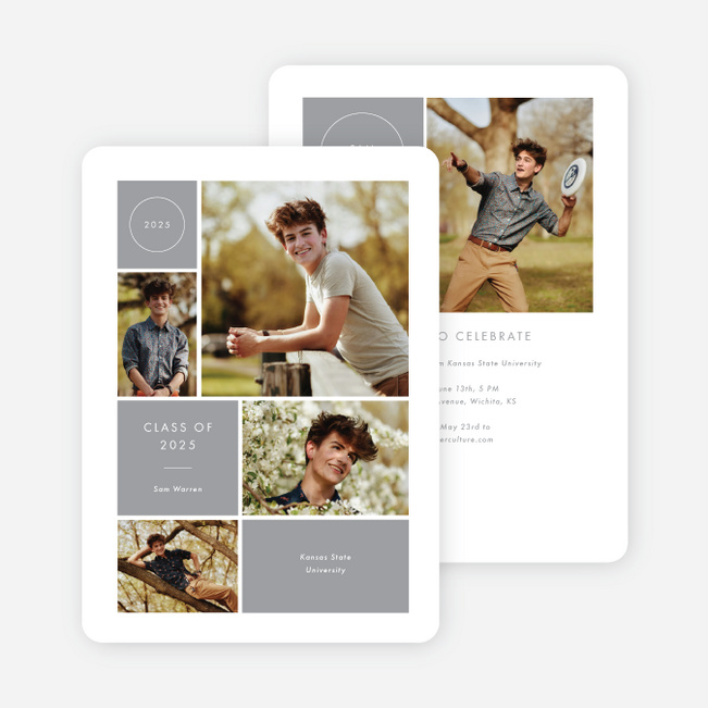 Milestone Montage Graduation Announcements & Invitations - Gray