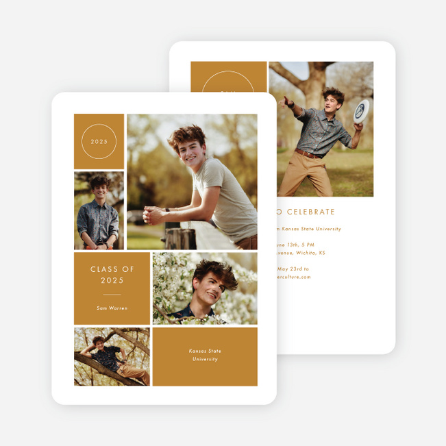 Milestone Montage Graduation Announcements & Invitations - Orange