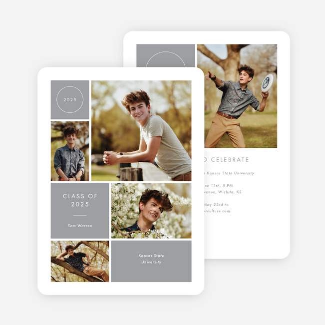 Milestone Montage Graduation Announcements & Invitations - Gray