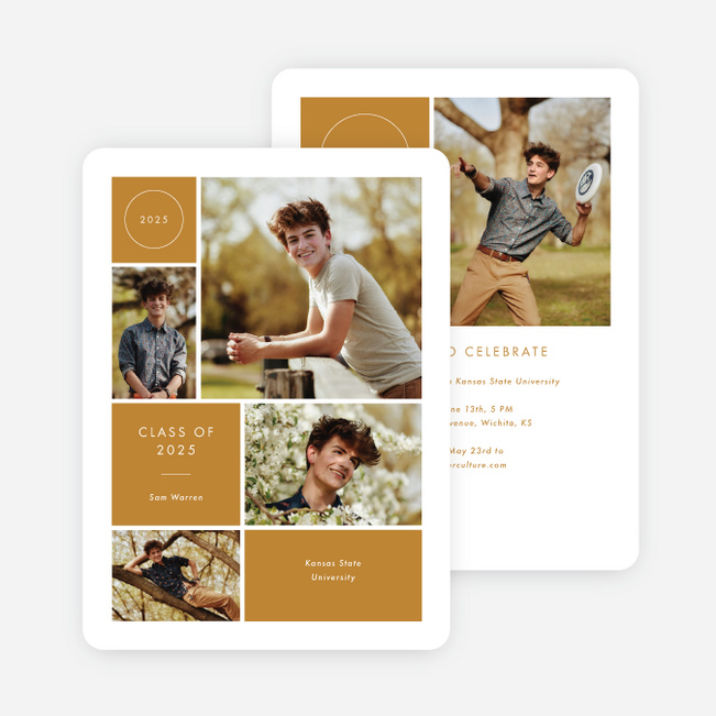 Milestone Montage Graduation Announcements & Invitations - Orange