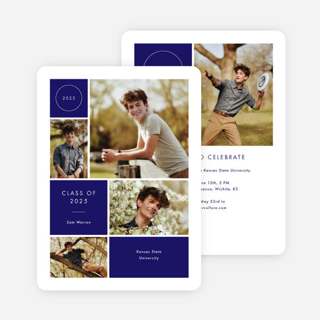 Milestone Montage Graduation Announcements & Invitations - Purple