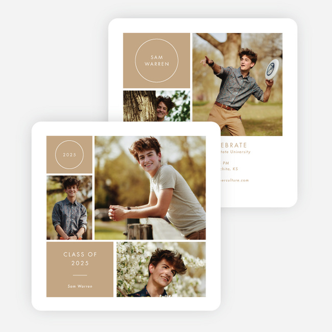 Milestone Montage Graduation Announcements & Invitations - Beige