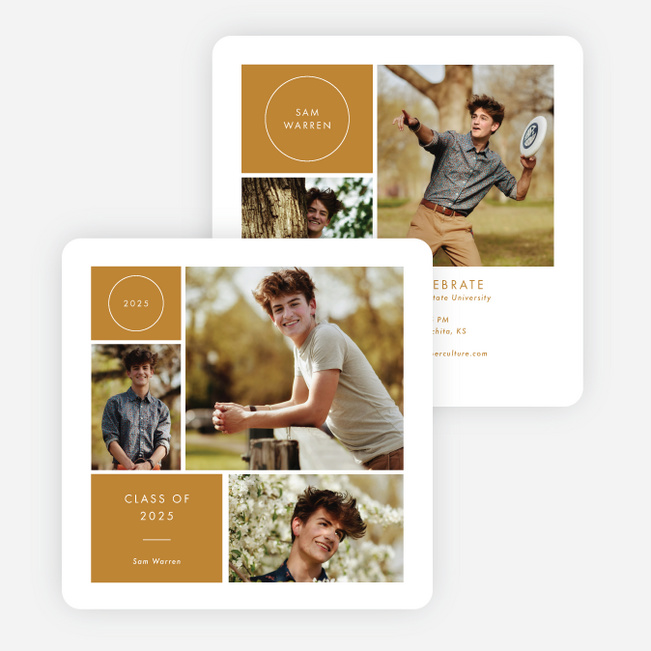 Milestone Montage Graduation Announcements & Invitations - Orange