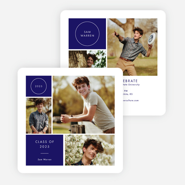 Milestone Montage Graduation Announcements & Invitations - Purple