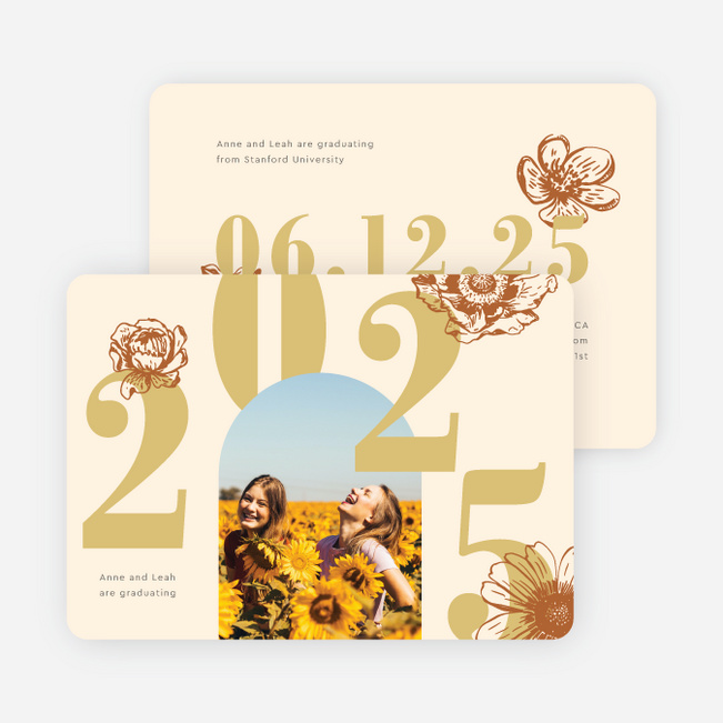 Blossoming Horizons Graduation Announcements & Invitations - Yellow
