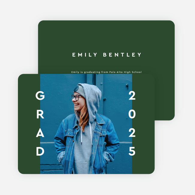 Bold Future Graduation Announcements & Graduation Invitations - Green
