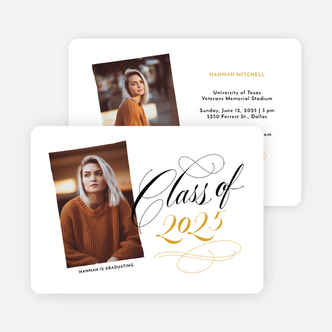Classic Revelry Graduation Announcements & Invitations - White