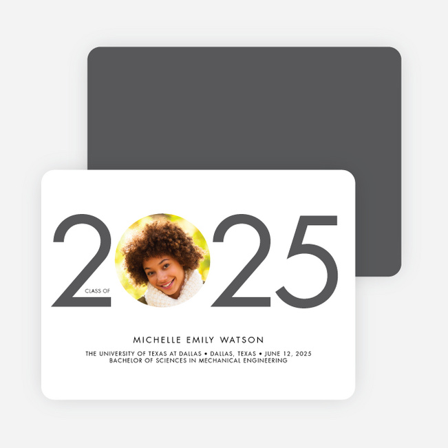 Graduation Announcement Year Cutout - Gray