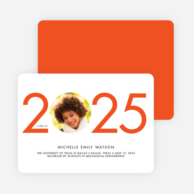 Graduation Announcement Year Cutout - Orange