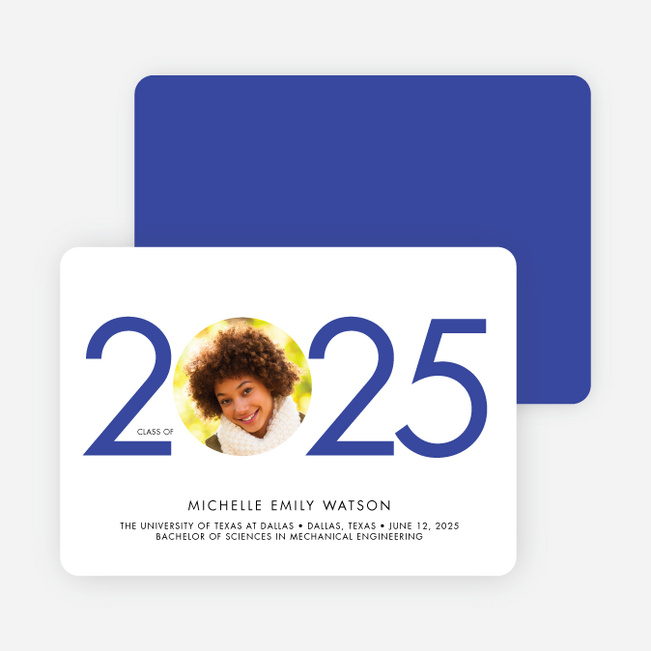 Graduation Cutout Invitations - Collegiate Blue