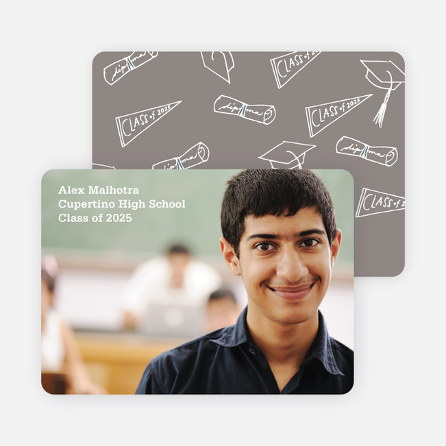 Graduation Icons Invitations - Rustic Clay