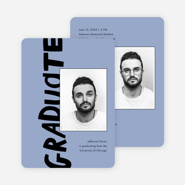 Turning the Page Graduation Announcements & Invitations - Blue