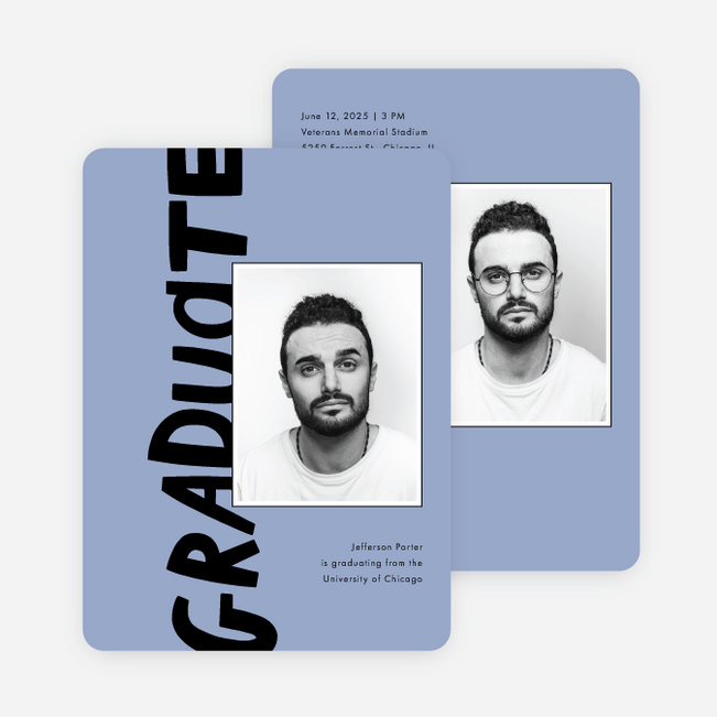 Turning the Page Graduation Announcements & Invitations - Blue
