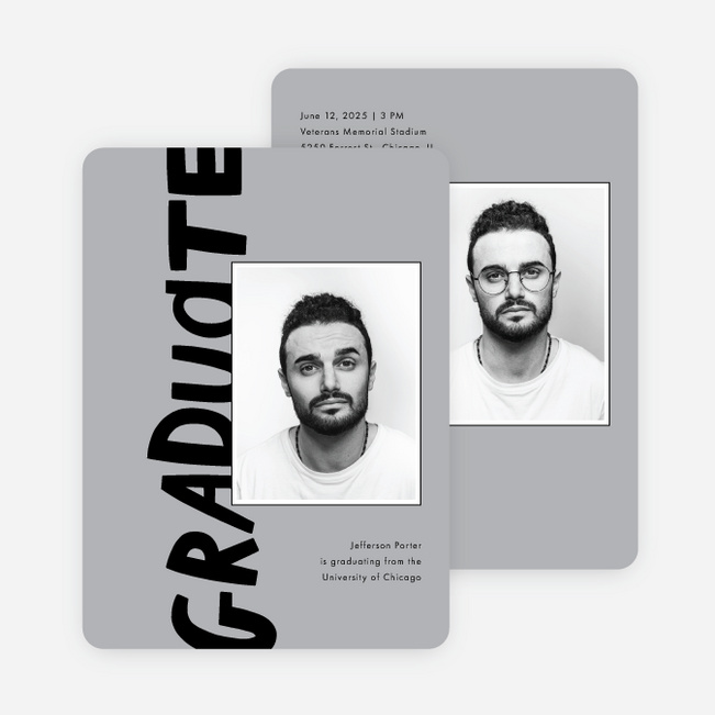 Turning the Page Graduation Announcements & Invitations - Gray